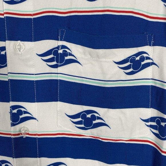 Disney Cruise Line Shirt Men's S Mickey Mouse Wave Print Short Sleeve Button Up - Picture 4 of 9